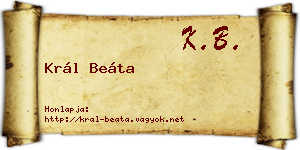 Král Beáta névjegykártya