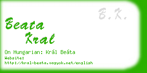 beata kral business card